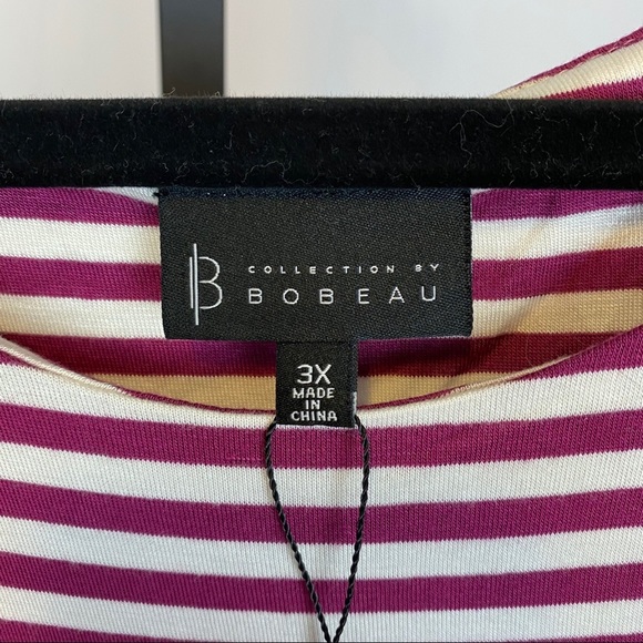 Bobeau Estelle Stripe Side Draped Dress, size 3X - Picture 3 of 9